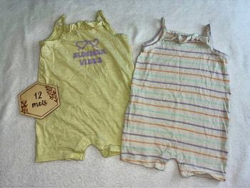 Lot de 2 barboteuses Kiabi 12 mois