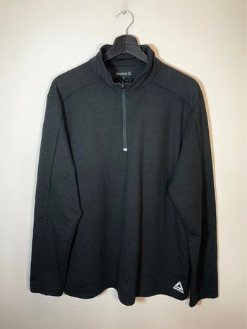 Sweat long léger 1/4zip pour homme Reebok noir/gris foncé taille L 174