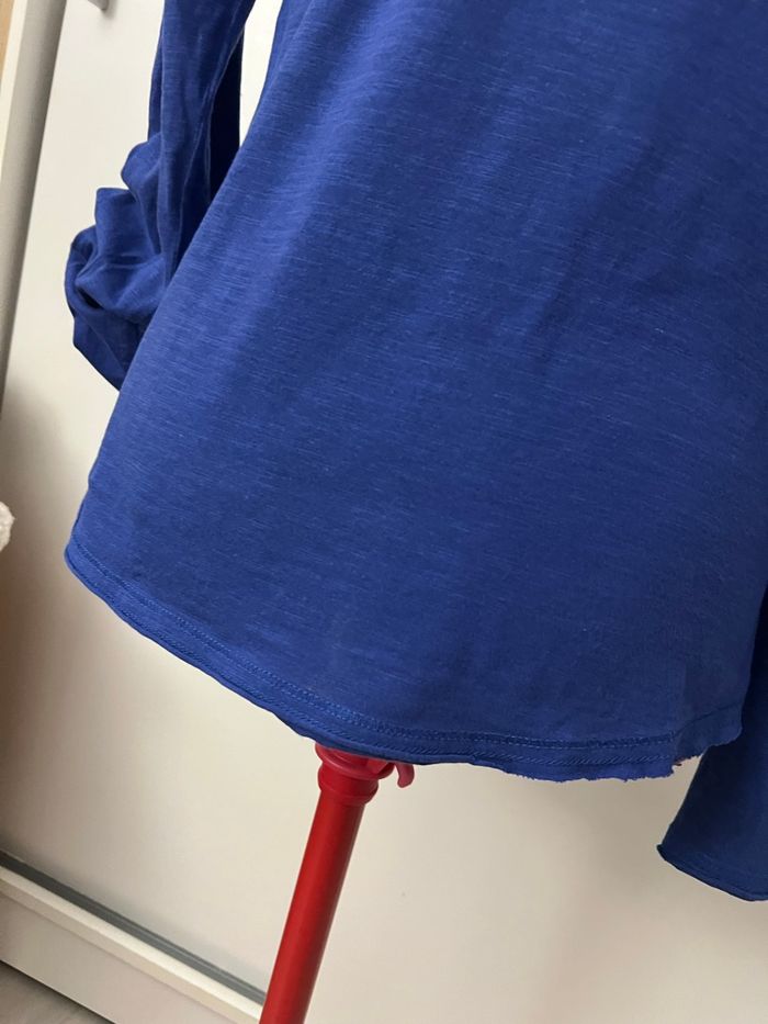 T-shirt à manches longues col tunisien bleu Kiabi - photo numéro 5