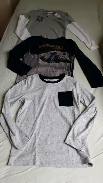 Lot 3 tee shirts 10 ans manches longues