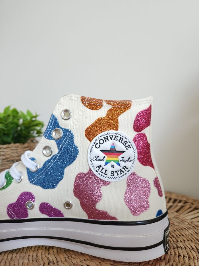 Baskets montantes Léopard à paillettes Converse Pointure 41 - photo numéro 6