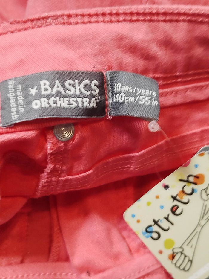 pantalon stretch fille rose 10 ans orchestra neuf - photo numéro 5