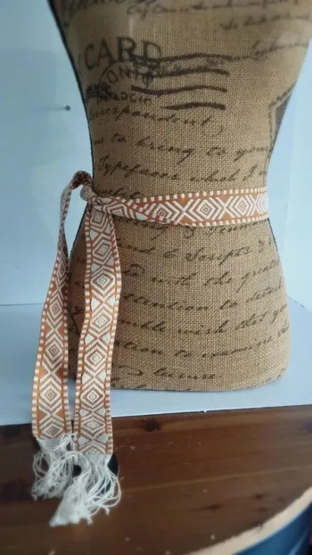 Ceinture tissu souple marron et créme