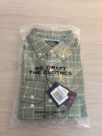 Chemise verte à carreaux manches longues neuve - M - Charles Tyrwhitt