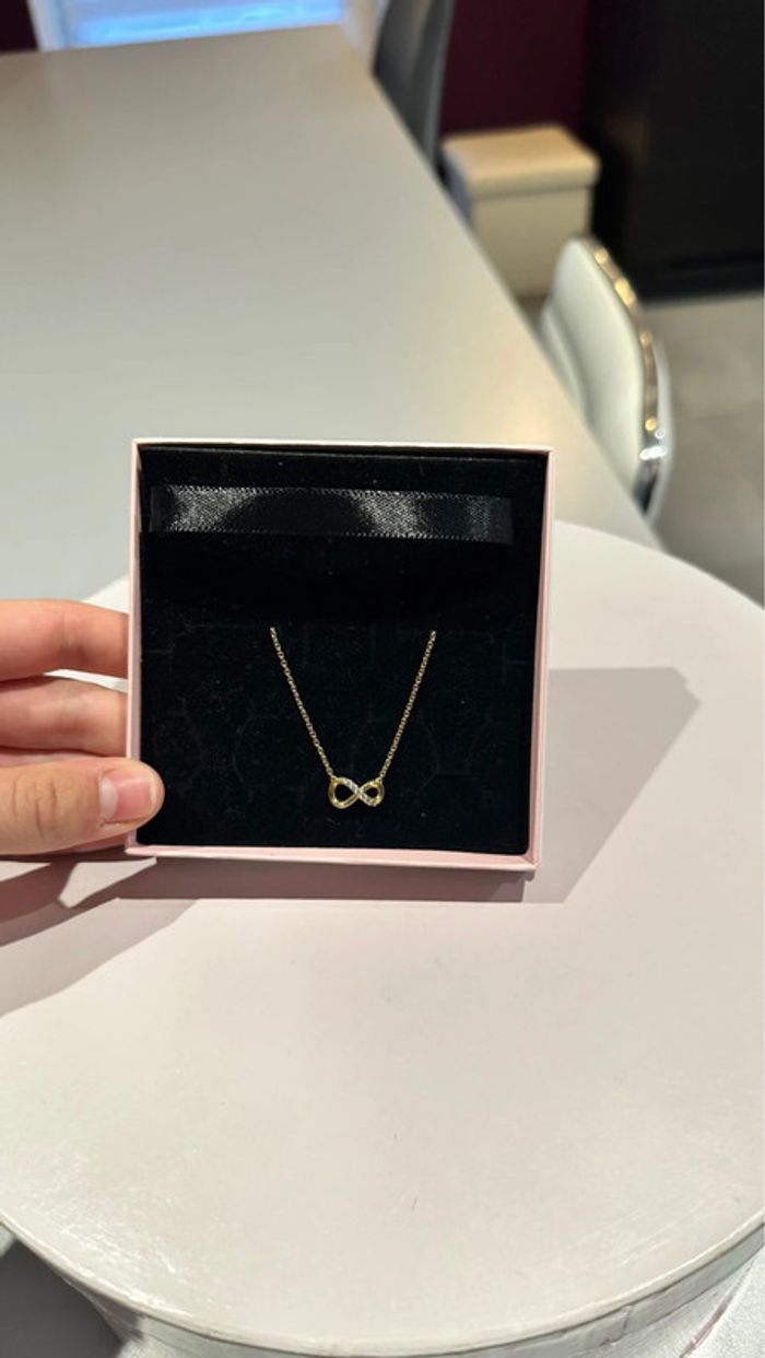 Collier infini scintillant métal doré - photo numéro 3