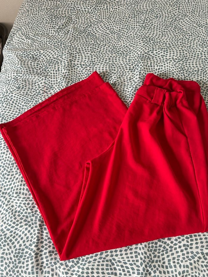 Pantalon, fluide, rouge