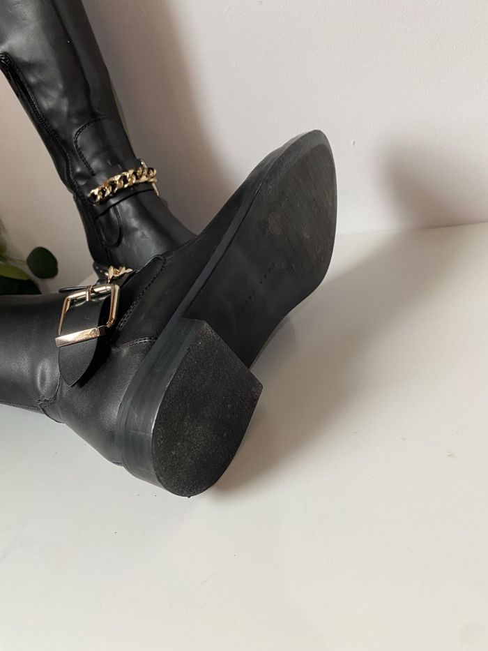 Bottes en cuir noires Zara - photo numéro 9