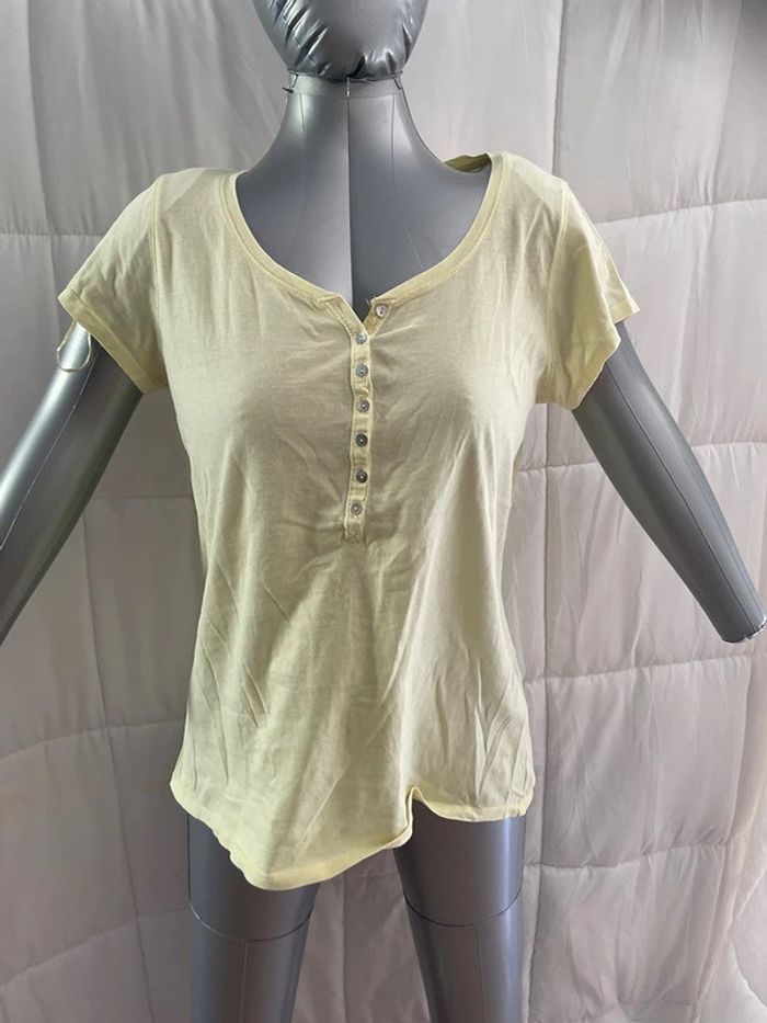 blouses manches courte Camaïeu jaune taille Xl