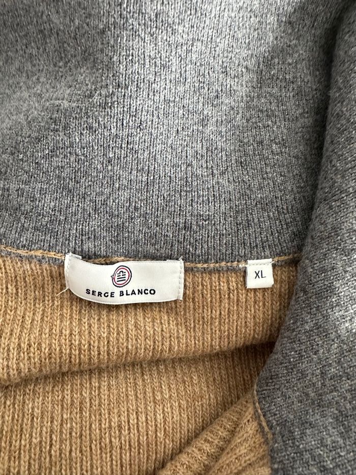 Pull beige laine et alpaga Serge Blanco TXL - photo numéro 4