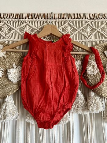 Combishort rouge TAO 12 mois