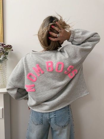 Sweat tendance molleton inscription Mom Boss 36/44