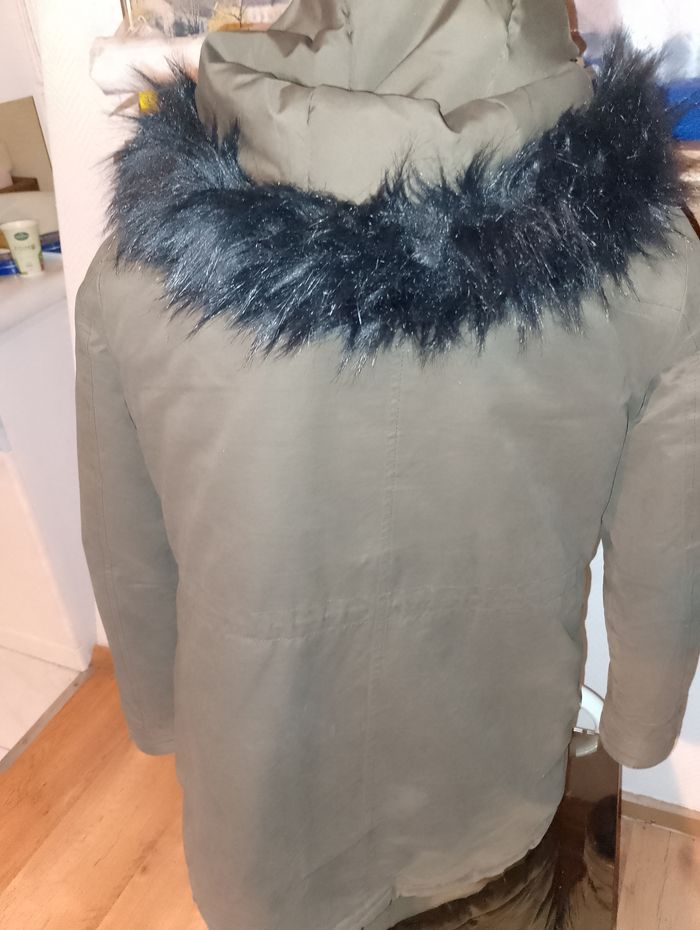 manteau a capuche marron et noir tm - photo numéro 2