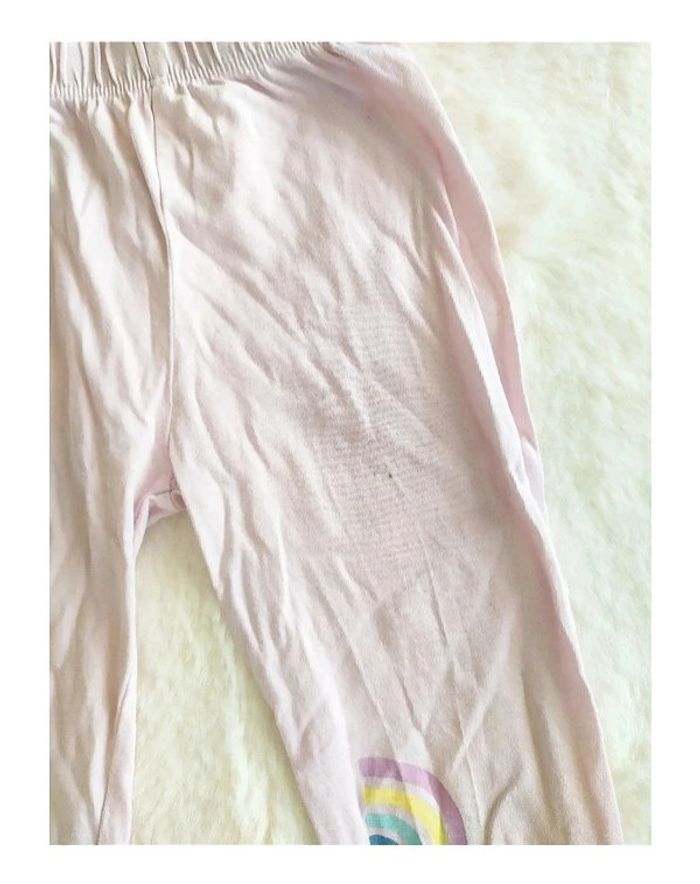 Pyjama 2 pièces coton rose arc-en-ciel Tex 36 mois fille doux léger imprimé enfant - photo numéro 4