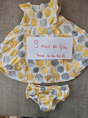 Robe jaune à pois avec bloomer