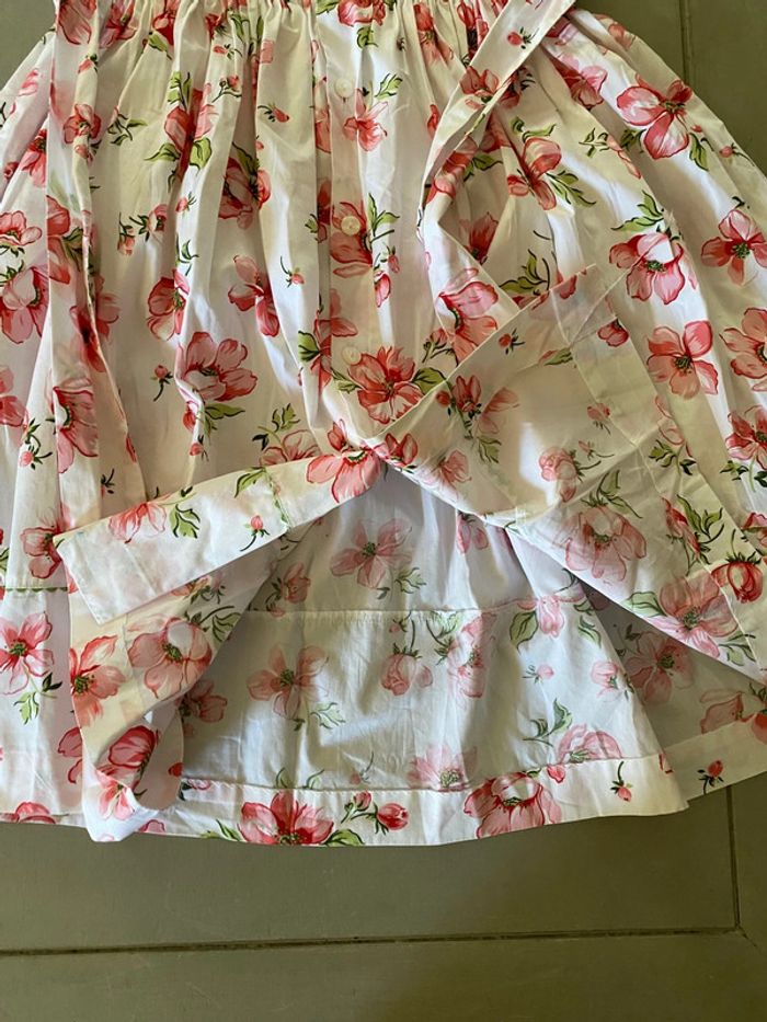 Robe d’été blanche avec fleurs rose et vertes taille 34 - photo numéro 20