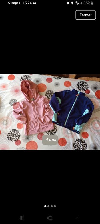 Lot 2 sweats zippé 👧 taille 4 ans