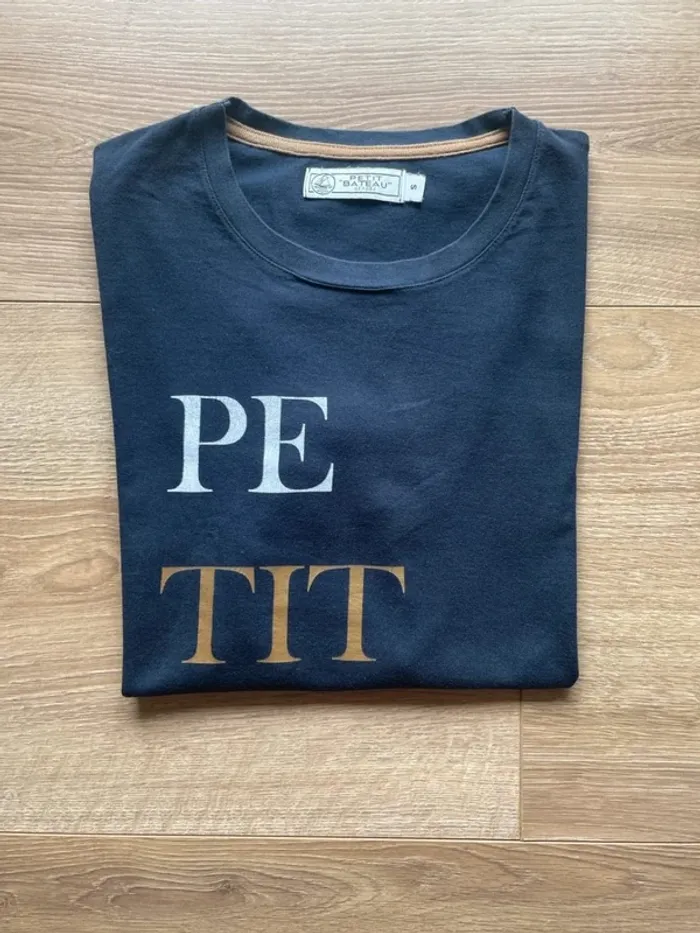 T-shirt noir Petit Bateau logo