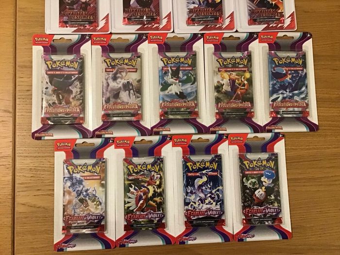 Lot 17 boosters blisters cartes Pokémon artset Étincelles déferlantes rivalités destinées évolutions à paldea - photo numéro 4