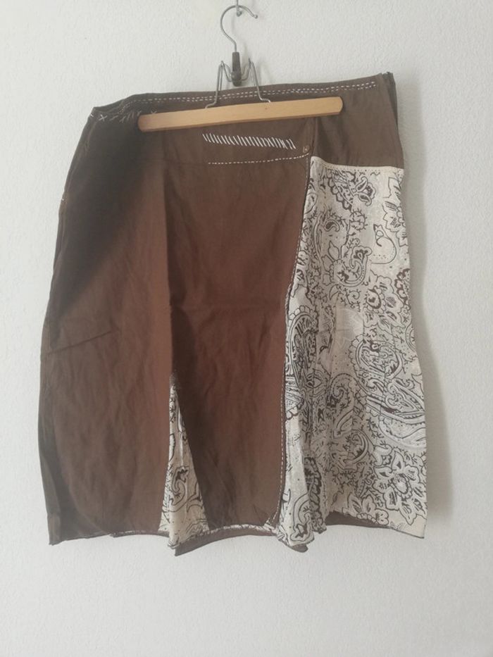 Jupe mi-longue t. 44 Ellyps. Marron à motifs. - photo numéro 9