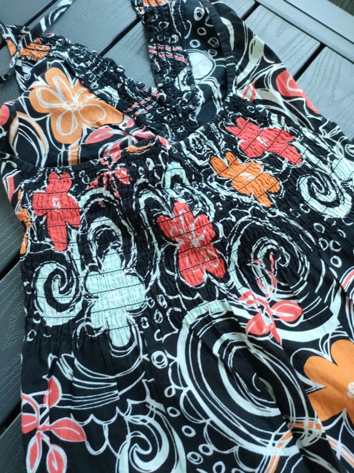 robe dos nu plage cbk 36/38 noir turquoise orange - photo numéro 3