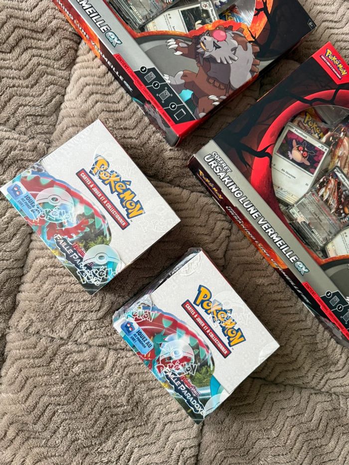 Lot Pokémon Collector – Coffrets Ursaking EX + Boosters faille Paradoxe neuf scellé - photo numéro 5
