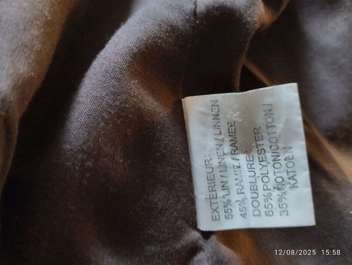 Veste chocolat en lin Phildar taille 38 - photo numéro 7