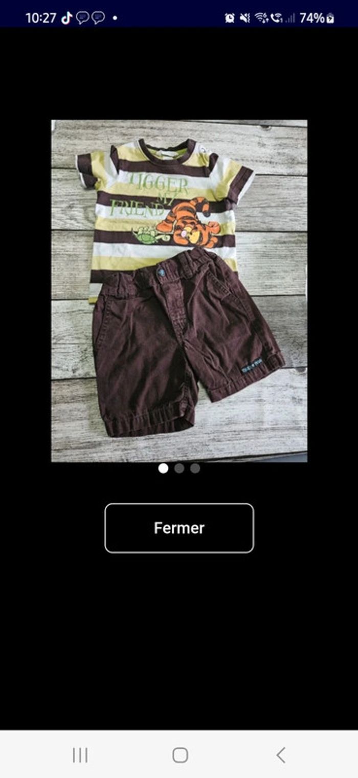 Ensemble été garçon 9mois H&M disney tigrou