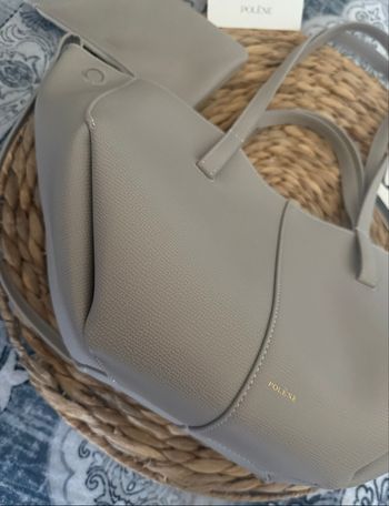 Polène Cyme mini taupe grainé