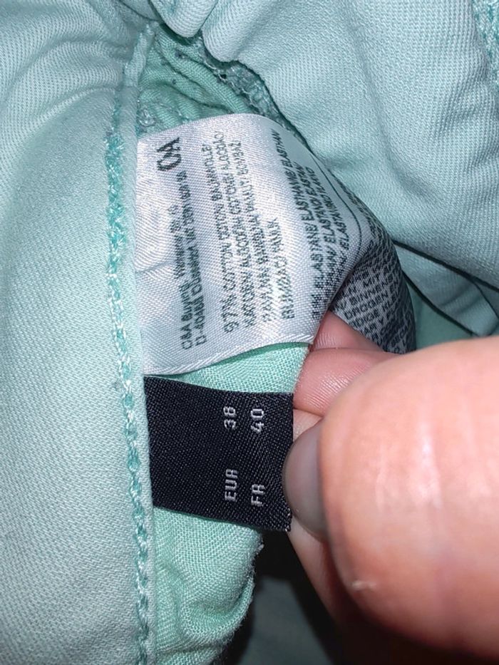 Pantalon turquoise C&A taille L – Style taille basse – Petit prix ! - photo numéro 5