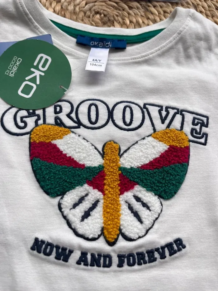 Teeshirt papillon neuf obaibi 4 ans - photo numéro 2