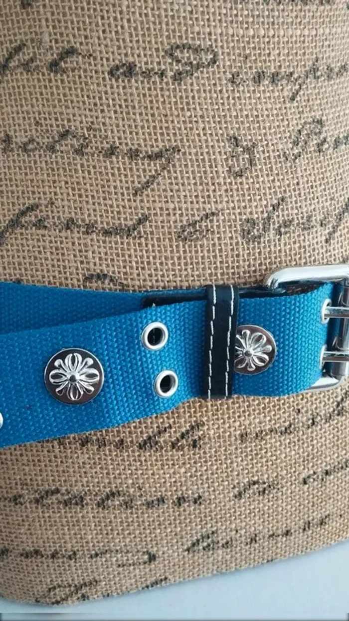 Ceinture bleu ronds argenté 95 cm - photo numéro 6
