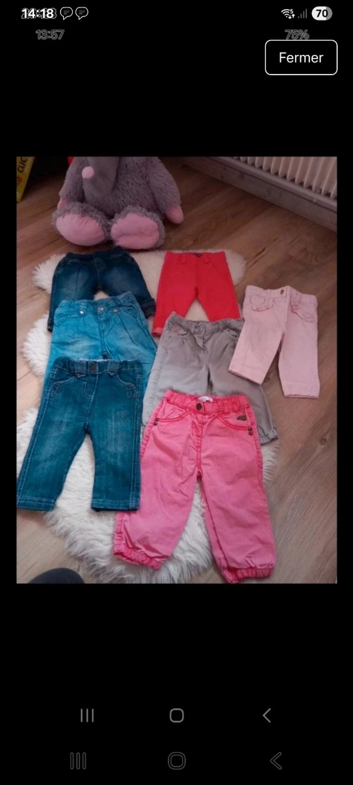 Lots de 7 jeans 6 mois plusieurs marques