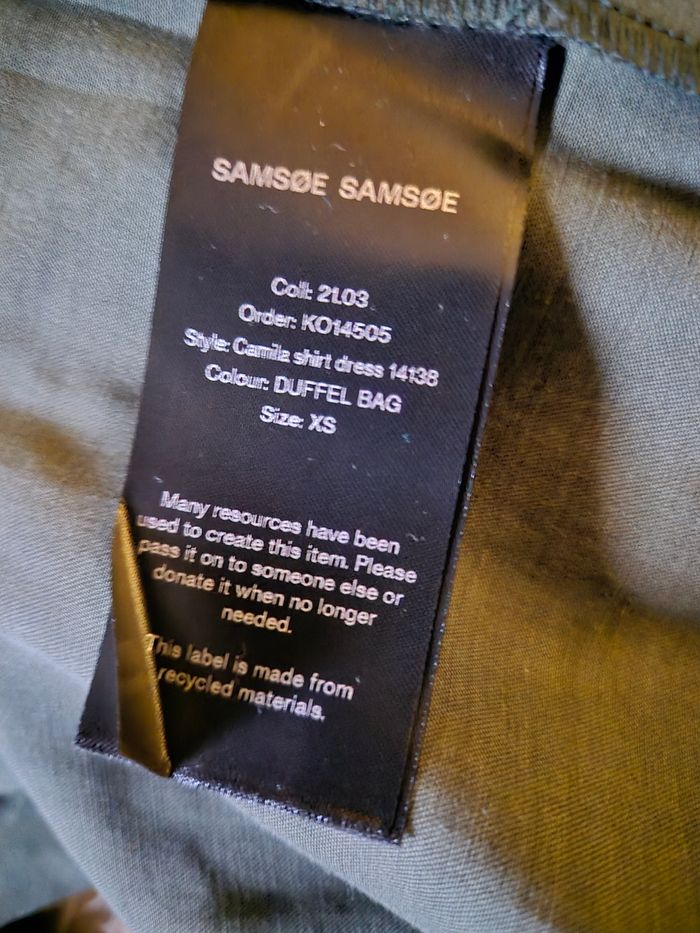 Robe chemise camila shirt dress taille XS 34 kaki olive Samsoe samsoe - photo numéro 7