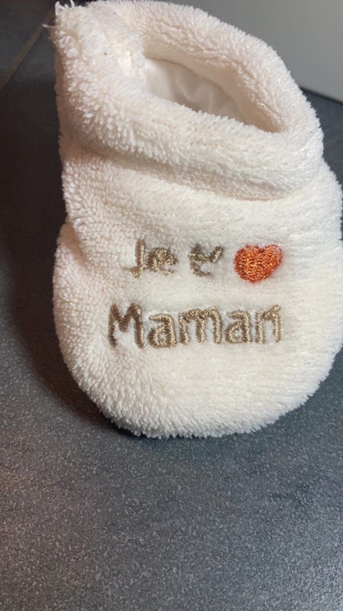 Chaussons bébé je t’aime maman - photo numéro 2