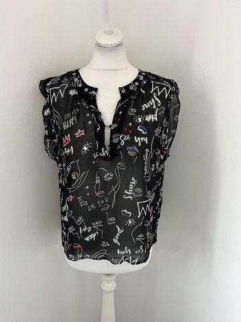 Blouse noire à motifs Ikks S