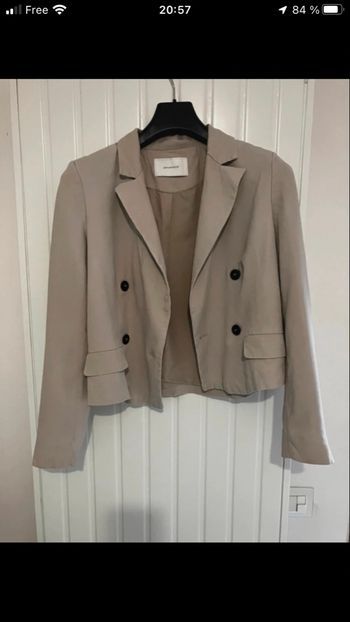 Veste blazer courte beige Promod