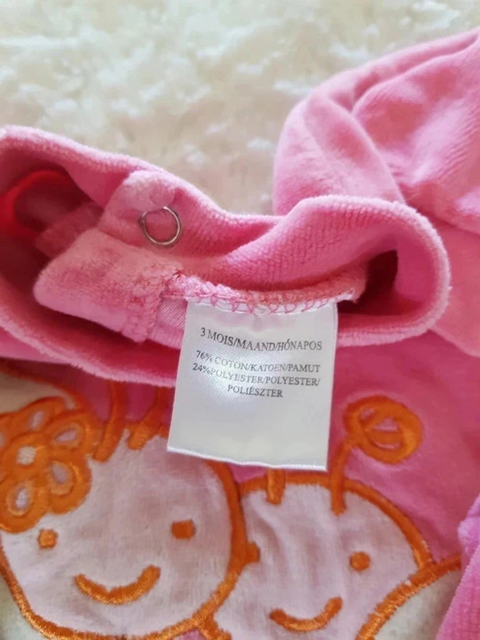 attention je vends à l'unité lot de 5 de pyjamas fille 3 mois velours - photo numéro 6