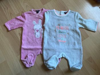 Lot de deux pyjamas velours 0M