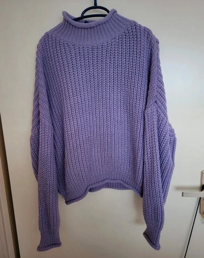 Pull en mailles mauve