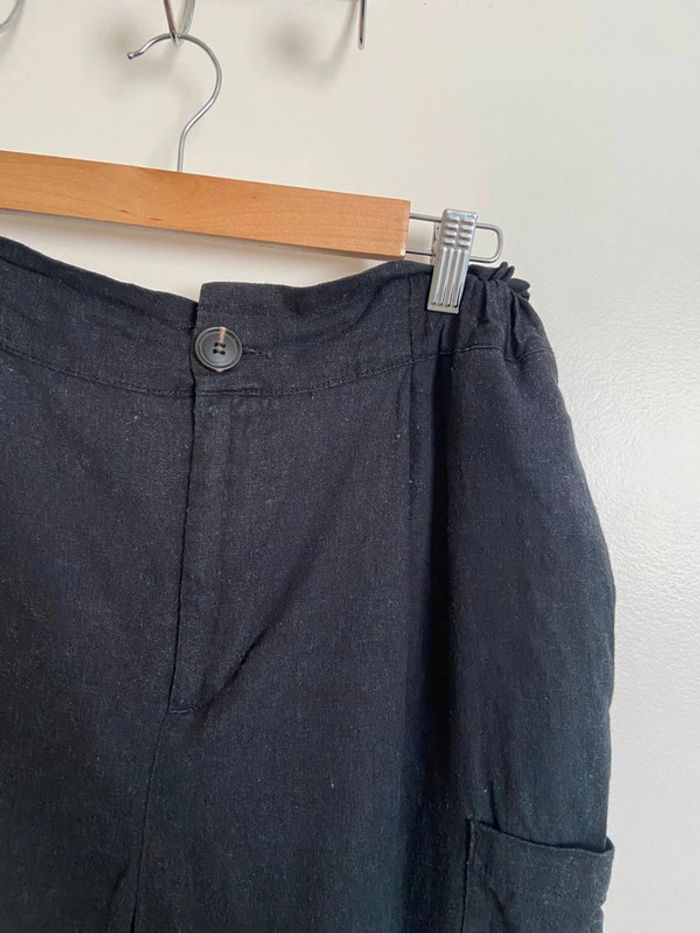 Pantalon ample noir mélange lin Zara Taille S - photo numéro 3