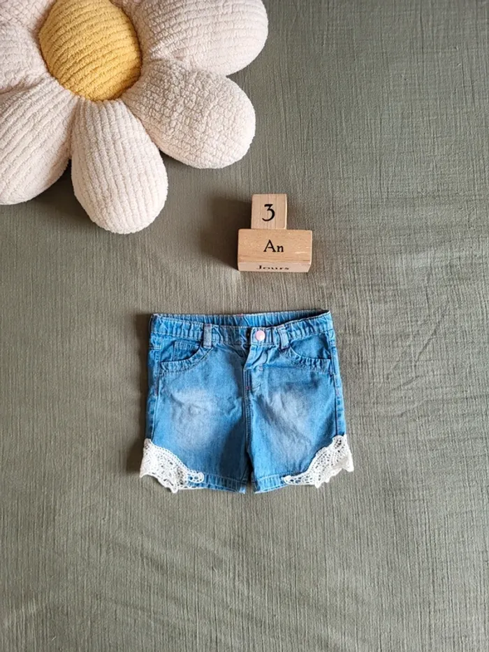 Short en jean détail dentelle très joli petits prix
