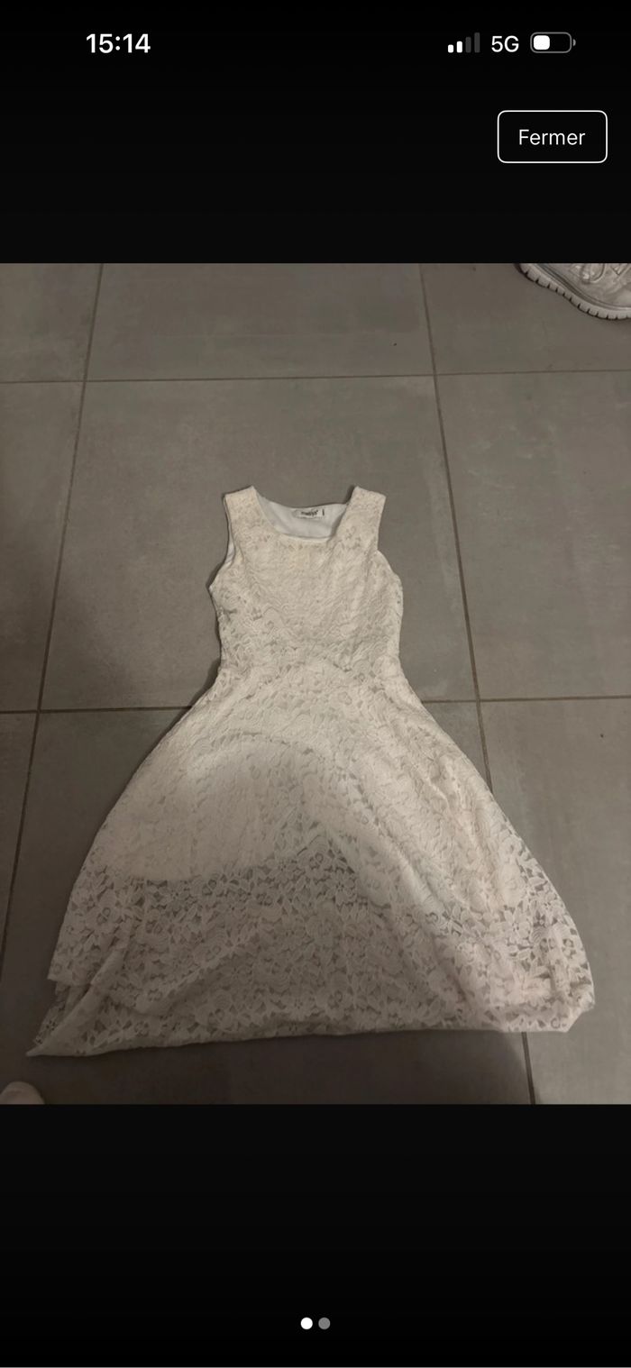 Robe dentelle blanche taille 10 ans maelys