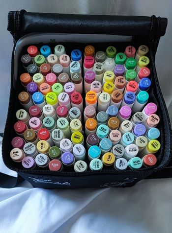 Feutres alcool Ohuhu 104 couleurs – Double pointe Brush & Chisel (dessin & coloriage)