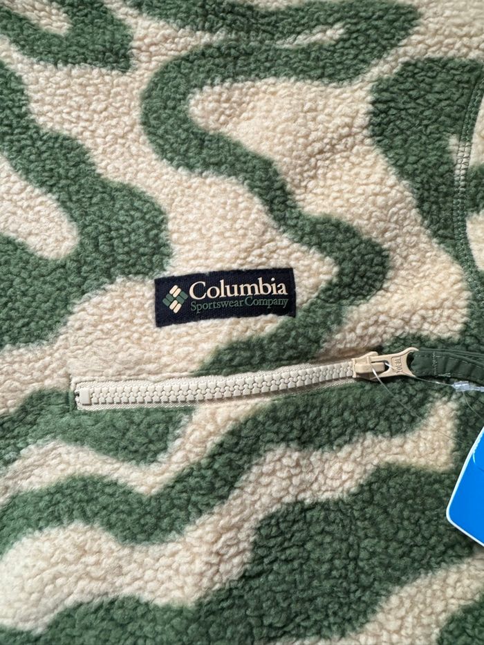 Sweat polaire Columbia Sherpa Helvetia II Printed Half Snap Fleece Placket Rust Green/Beige - photo numéro 5
