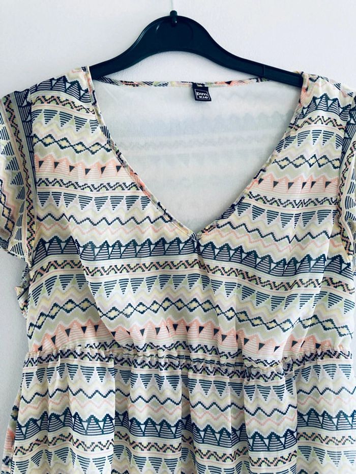 Robe d’été pimkie taille 38 à motif bleu jaune - photo numéro 2