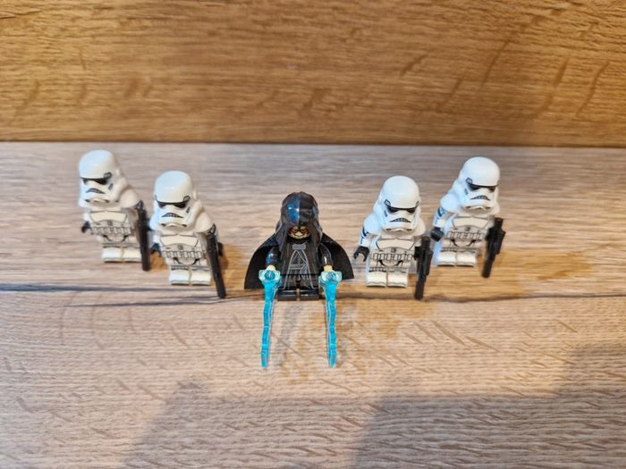 Figurines type lego Sith Palpatine + 4 stormtroopers star wars - photo numéro 5