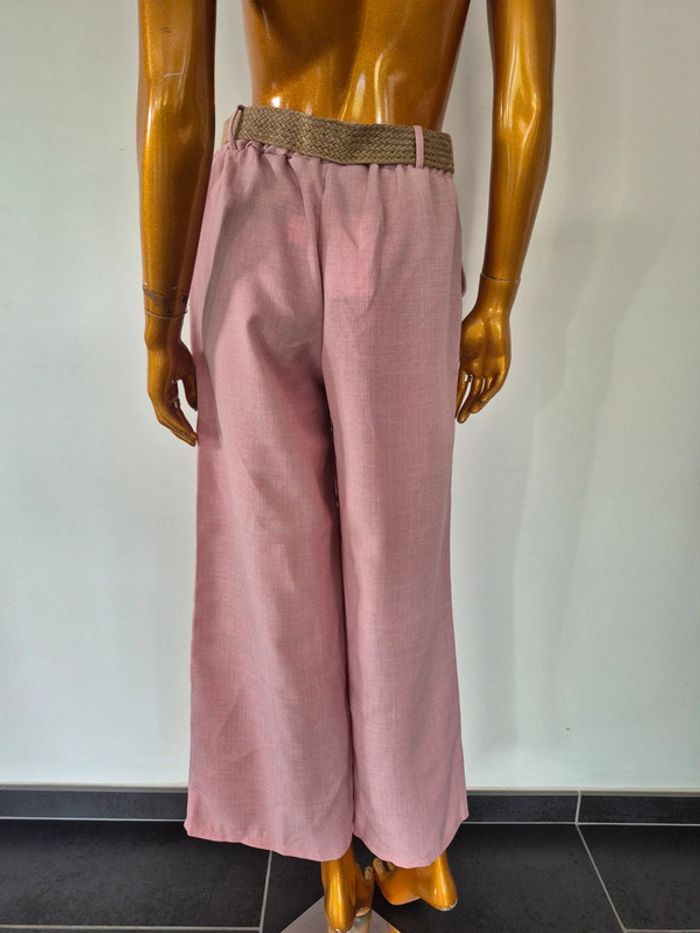 Pantalon Palazzo Rose Femme avec Ceinture Taille M/L - photo numéro 2