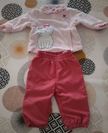 Gilet croisé pantalon bébé fille