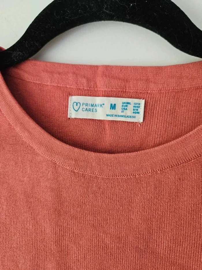Crop top ras de cou rose corail Primark taille 38/M - photo numéro 2