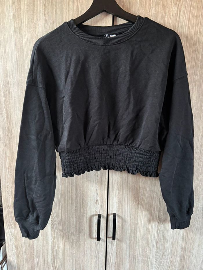 Pull crop top noir H&M